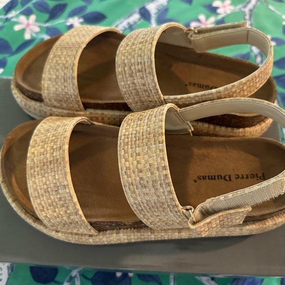 BRAND NEW IN BOX-Max-1 Natural Combo Pierre Dumas Wedge Sandals-SIZE 8 - Picture 5 of 7